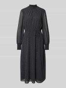 Midi-jurk met opstaande kraag met ruches