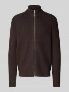 Regular fit gebreid jack met wol