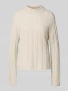 Wollen pullover met opstaande kraag van een mix van wol en kasjmier