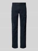 Slim fit cargobroek met logostitching