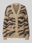 Gebreid jack met imitatiebont, model 'FLYNN'