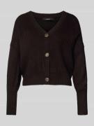 Regular fit gebreid jack met sierknopen, model 'LEA'