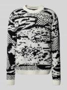 Gebreide pullover met ronde hals, model 'PANKU'