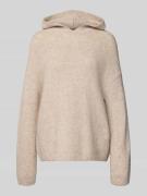 Regular fit gebreide hoodie met alpaca en scheerwol