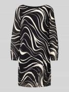 Loose fit plisséjurk met all-over motief