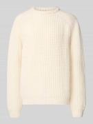 Gebreide pullover van lanawolmix met ronde hals