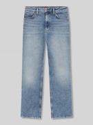 Straight fit jeans van katoenmix