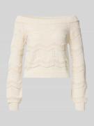 Korte gebreide pullover van katoenmix, model 'VILDA LIFE'