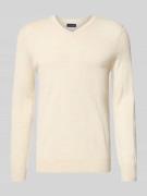 Gebreide pullover van wolmix met V-hals