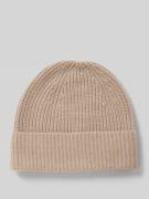 Gebreide muts van kasjmier met brede omslag