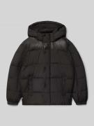 Gewatteerd regular fit jack met afneembare capuchon