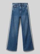 Wide leg jeans van katoenmix