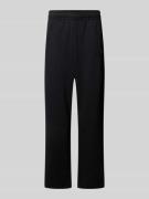 Straight leg sweatpants met labelstitching