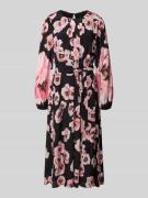 Midi-jurk met strikceintuur