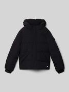 Regular fit gewatteerd jack met logo-applicatie, model 'Camden'