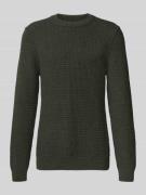 Regular fit gebreide pullover van katoenmix