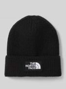 Beanie in gebreide look met logopatch, model 'Box'