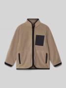 Regular fit fleecejack met borstzak