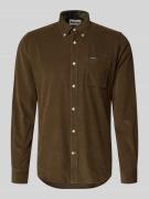 Tailored fit vrijetijdsoverhemd van puur katoen