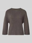 Relaxed fit pullover met alpaca in gebreide look