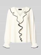 Regular fit blouse met lange mouwen met volants