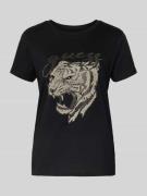 T-shirt met motiefprint, model 'TIGER FACE'