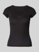 Slim fit shirt met ribstructuur