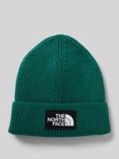 Beanie in gebreide look met logopatch, model 'Box'