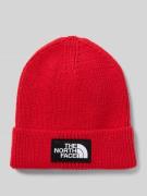 Beanie in gebreide look met logopatch, model 'Box'
