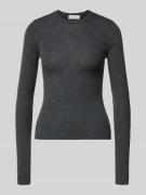 Gebreide pullover van wol met stitching, model 'Corin Jumper'