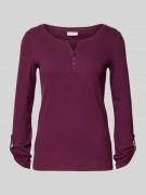 Regular fit shirt met lange mouwen van katoenmix