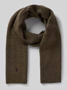 Wollen sjaal met labelstitching