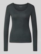 Shirt met lange mouwen en geribde ronde hals, model 'Sorana'