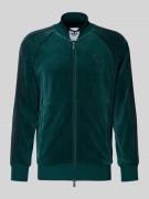 Slim fit sweatjack met logostitching