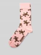 Regular fit sokken met motiefstitching, model 'Gingerbread Man'