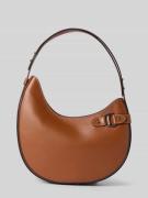 Handtas van echt runderleer met logo-applicatie