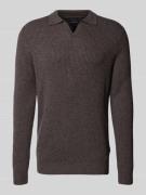 Regular fit gebreide pullover met polokraag van wolmix