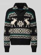 Gebreide pullover met opstaande kraag