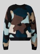 Regular fit gebreide pullover met all-over motief