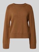 Korte wollen pullover met ronde hals