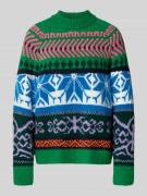 Loose fit gebreide pullover met meerkleurig motief, model 'IRELANDO'