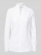 Regular fit overhemdblouse met opstaande kraag en V-hals