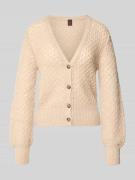 Gebreid jack met V-hals, model 'ALPACA'