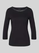 T-shirt met siersteentjes en 3/4-mouwen