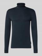 Shaped fit shirt met lange mouwen van puur katoen met col