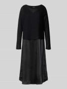 Soepele vrijetijdsjurk met een korte pullover met wol