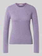 Slim fit gebreide pullover van zuivere wol