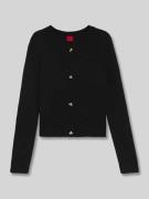 Regular fit gebreid jack met alpacamix, model 'SIRA'