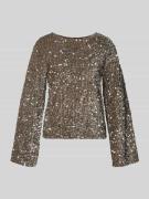 Regular fit blouse met lange mouwen en pailletten, model 'KAM'