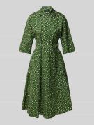 Midi-jurk met strikceintuur, model 'VARENNA'